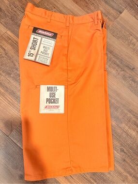 Dickies Orange Utility Work Shorts with Multi-Use Pocket